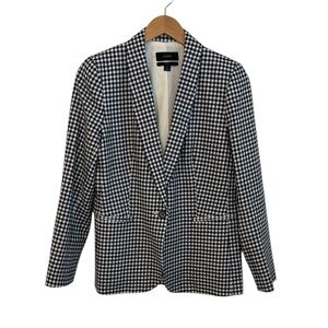 J. Crew Parke Navy White Gingham Women's Blazer Style AW062 Sz 8